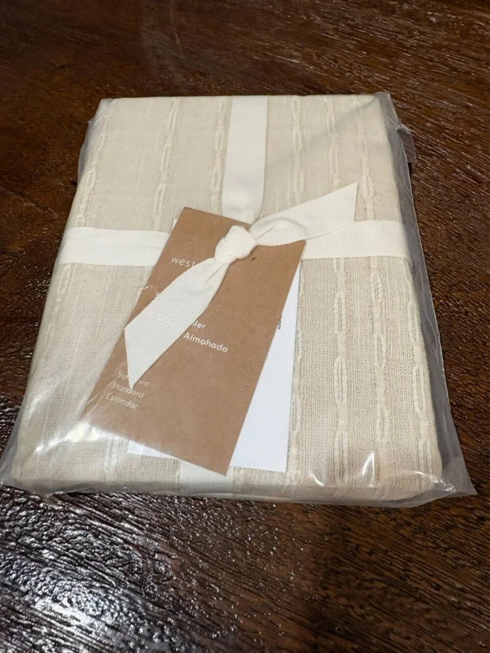 West Elm Reese Linen Cotton Pillow Sham in Sand Standard NEW NIP